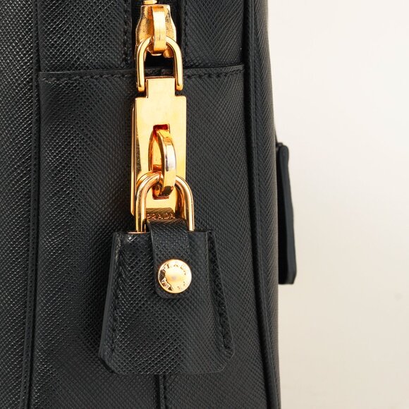 Prada Black Saffiano-Leather Top-Handle Briefcase - Picture 11 of 14